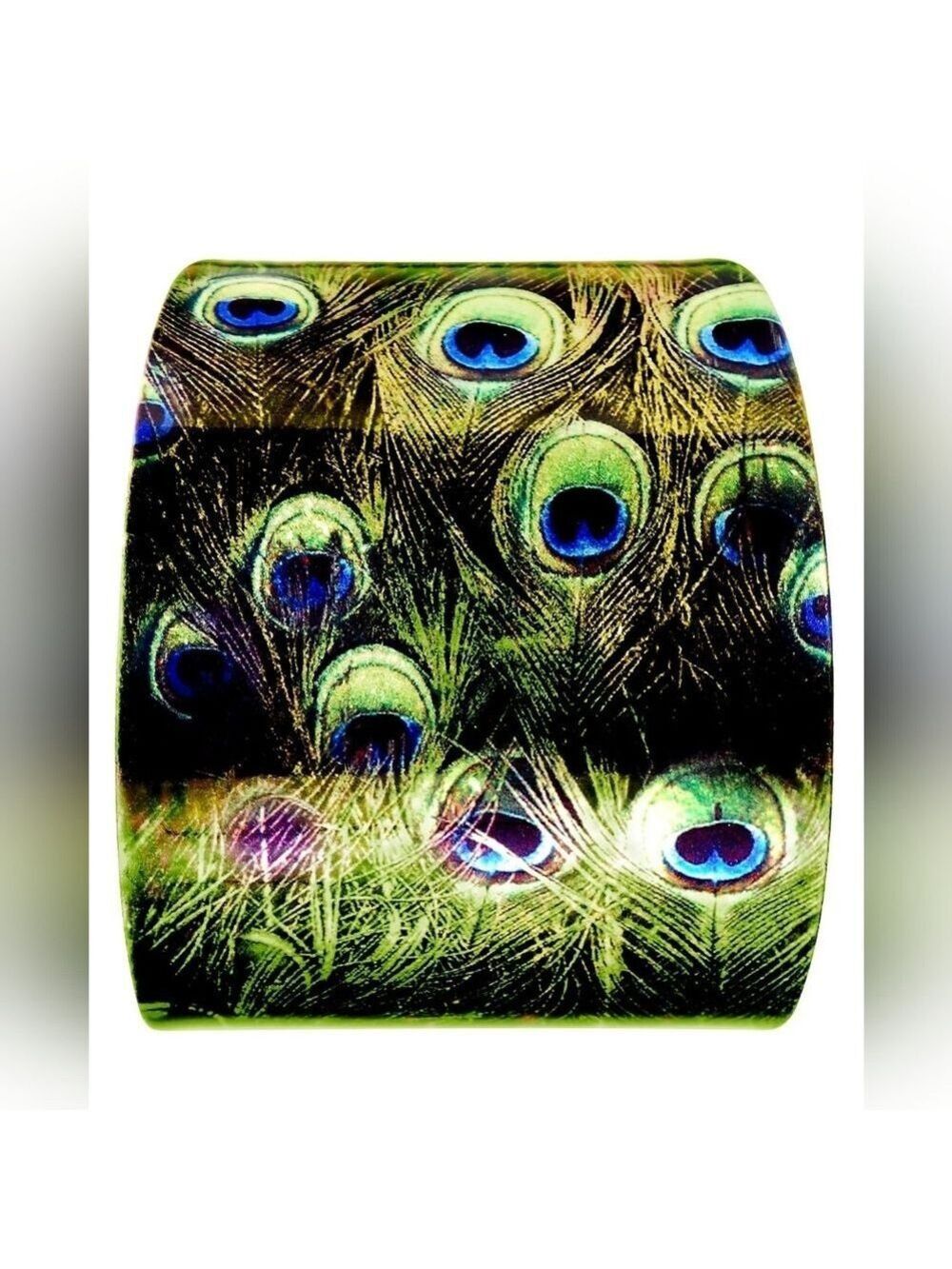 Glam Green Peacock Cuff Bracelet